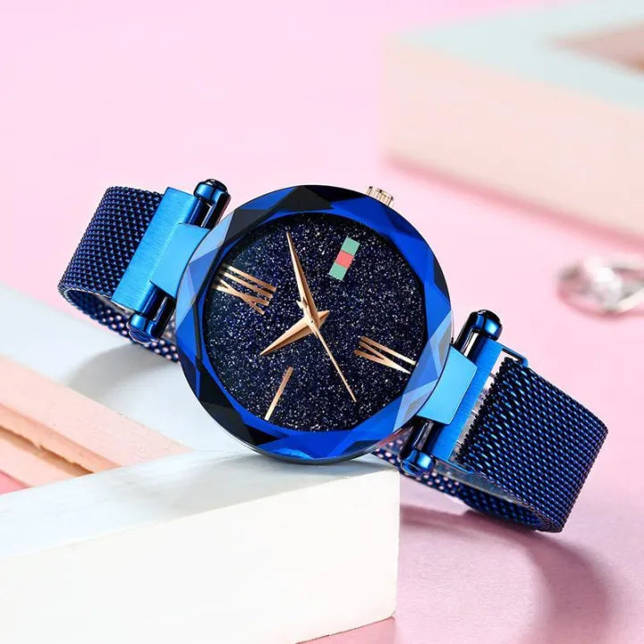 Women Mesh Magnet Buckle Starry Sky Luxury Fashion Analog Watches for Girls - 2020 Model - Magnetic Strip/Chain - College/Office