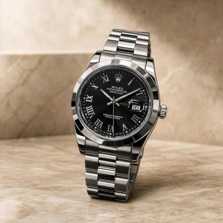 Trendy Rolex Datejust Style Watch for Men - Premium Stainless Steel Quartz Luxury Wrist Watch Fashion Design.