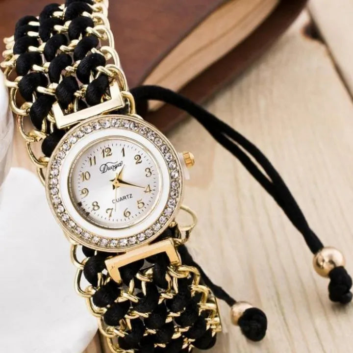 Analog Watches For Girls Luxury Stylish Girls Analog Handmade Braided Bracelet Watch Thread Knitted Weaved Strap Women Dress Casual Watches Relogio Feminino Female Ladies Wrist Watch Best For Personal Use Or Gift Birthday Party
